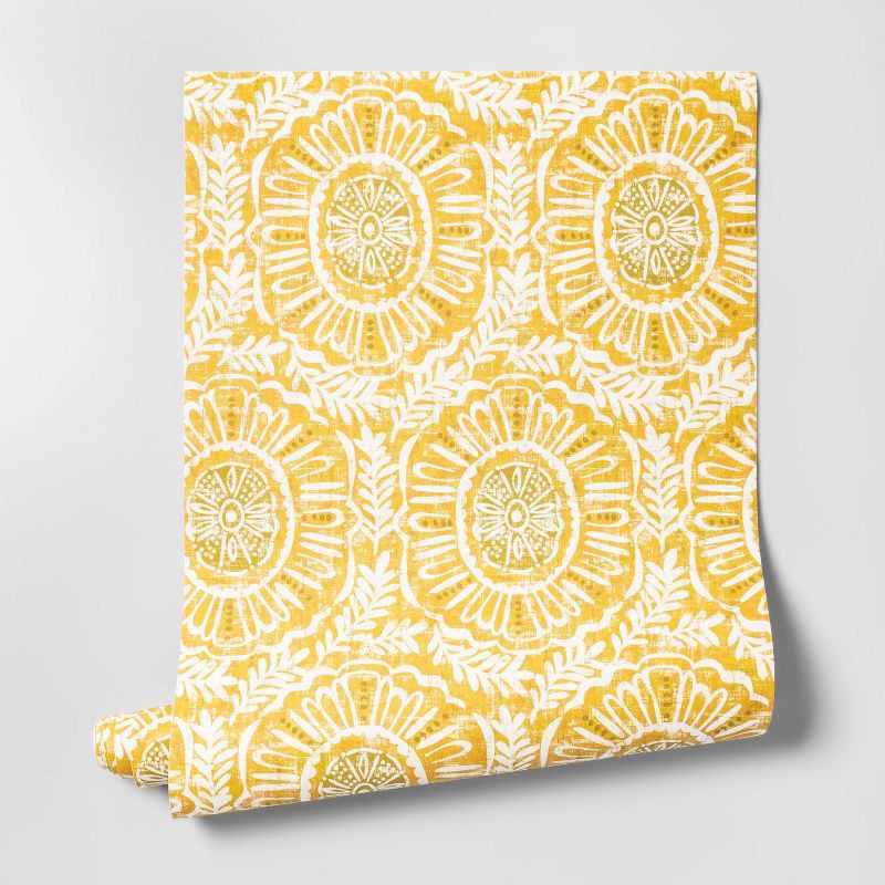 slide 3 of 4, Madre Medallion Peel & Stick Wallpaper Gold - Opalhouse™, 1 ct