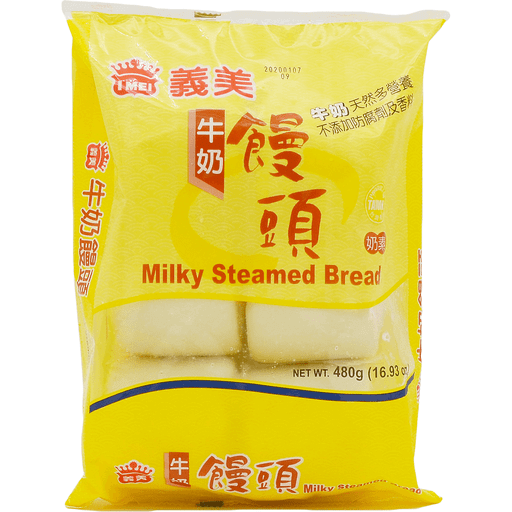 slide 1 of 1, I Mei Frozen Milk Mantou Steamed Bread, 480 gram