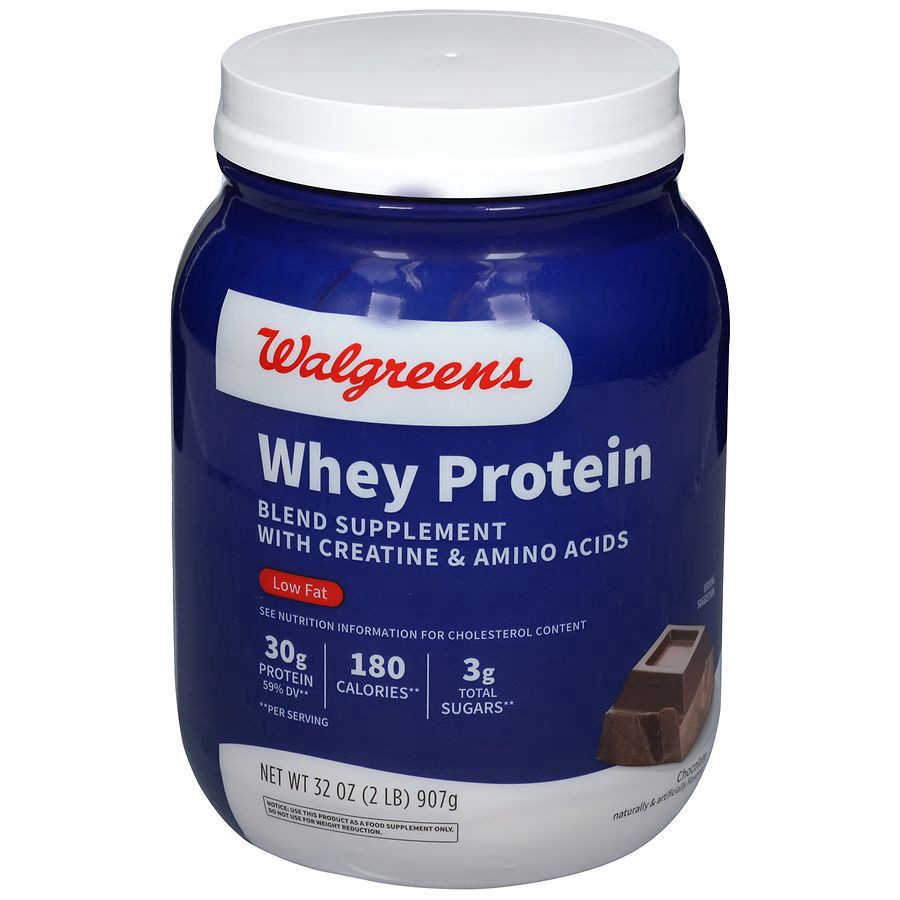 slide 3 of 5, Walgreens Whey Protein Powder, Chocolate, 32 oz