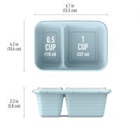 slide 29 of 29, Bentgo Prep - 2-Compartment Snack Containers with Custom-Fit Lids - Sky, 1 ct