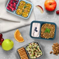 slide 9 of 29, Bentgo Prep - 2-Compartment Snack Containers with Custom-Fit Lids - Sky, 1 ct