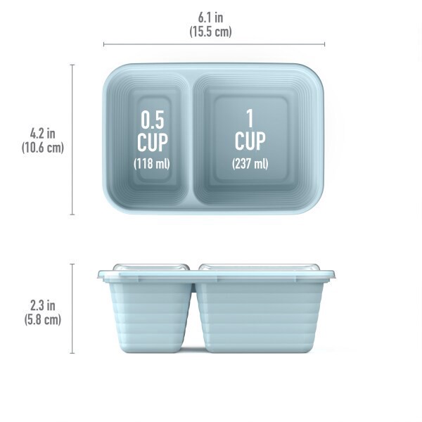 slide 20 of 29, Bentgo Prep - 2-Compartment Snack Containers with Custom-Fit Lids - Sky, 1 ct
