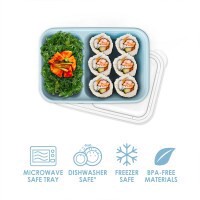 slide 14 of 29, Bentgo Prep - 2-Compartment Snack Containers with Custom-Fit Lids - Sky, 1 ct