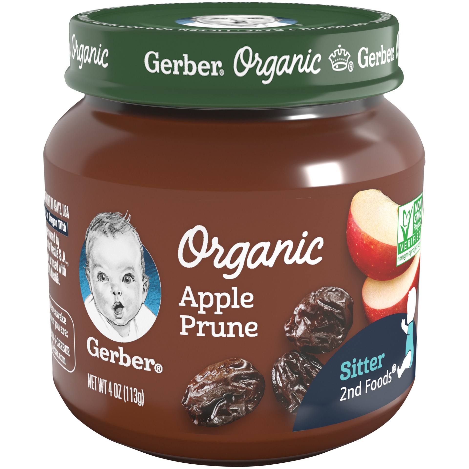 slide 1 of 5, Gerber 2nd Foods Organic Baby Food, Apple Prune, 4 oz Jar, 4 oz