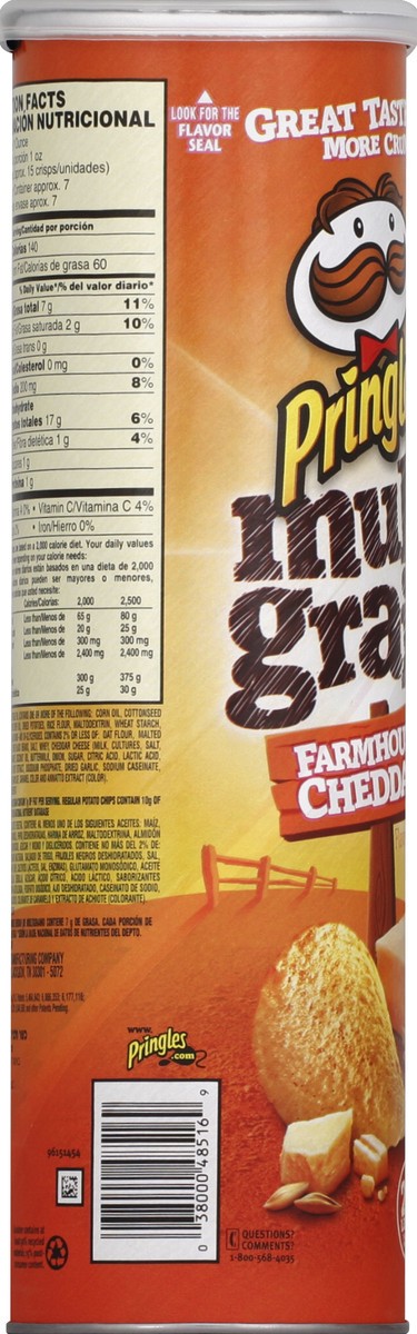 slide 6 of 6, Pringles Farmhouse Multi Grain Cheddar Potato Chips, 6.63 oz