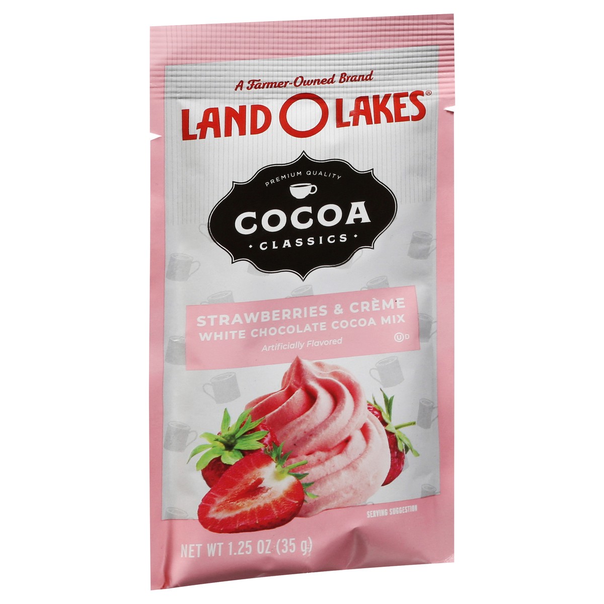 slide 2 of 9, Land O'Lakes Cocoa Classics Premium Quality Strawberry & Creme White Chocolate Cocoa Mix - 1.25 oz, 1.25 oz