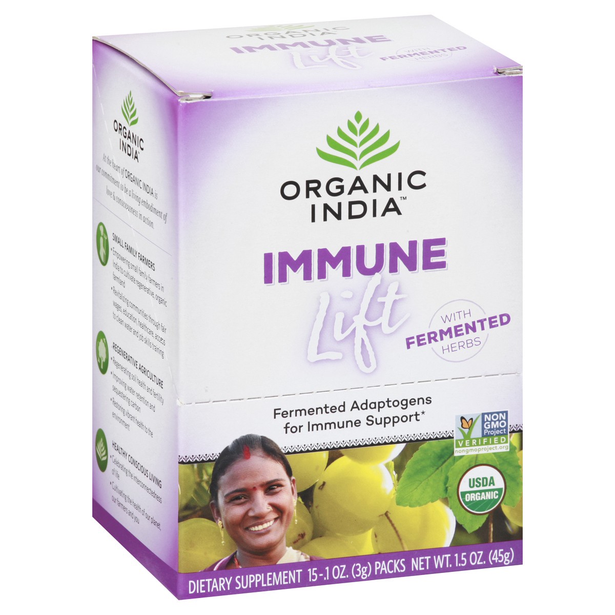 slide 7 of 12, Organic India With Fermented Herbs Immune Lift 15 ea, 15 ct