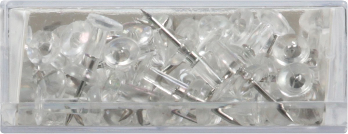 slide 4 of 11, Top Flight Clear Push Pins 100 ea, 100 ct