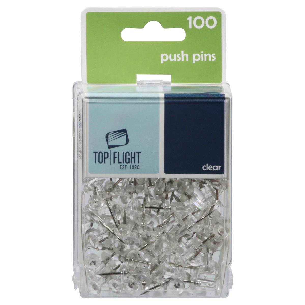 slide 6 of 11, Top Flight Clear Push Pins 100 ea, 100 ct
