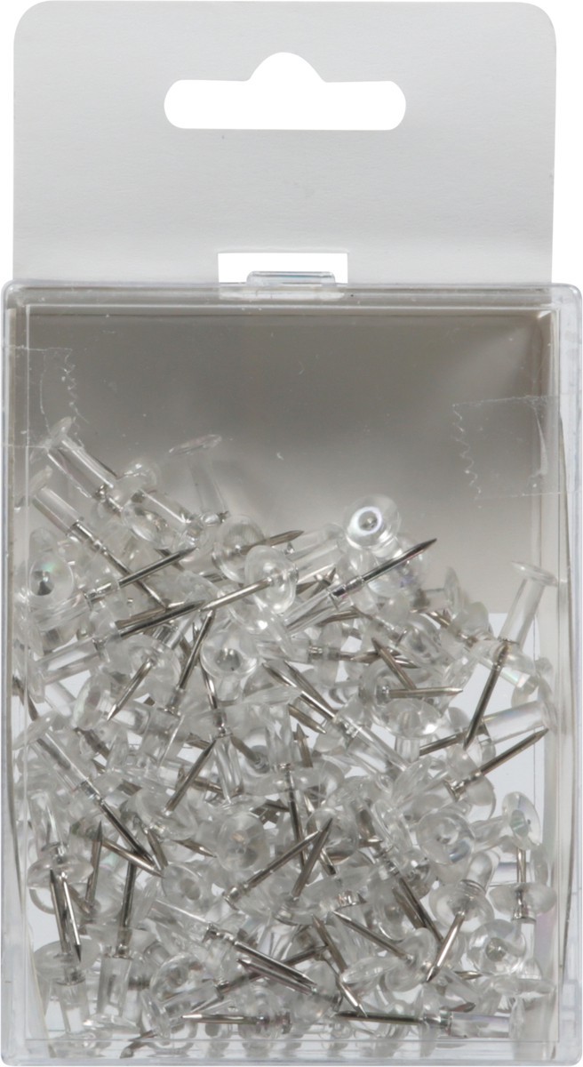 slide 7 of 11, Top Flight Clear Push Pins 100 ea, 100 ct