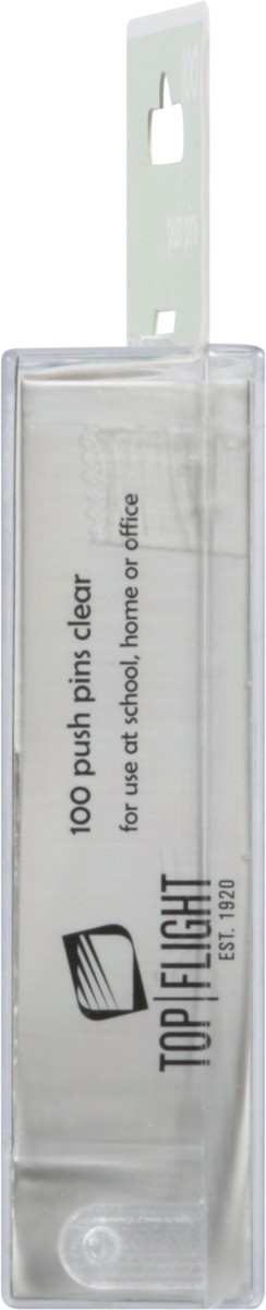 slide 9 of 11, Top Flight Clear Push Pins 100 ea, 100 ct