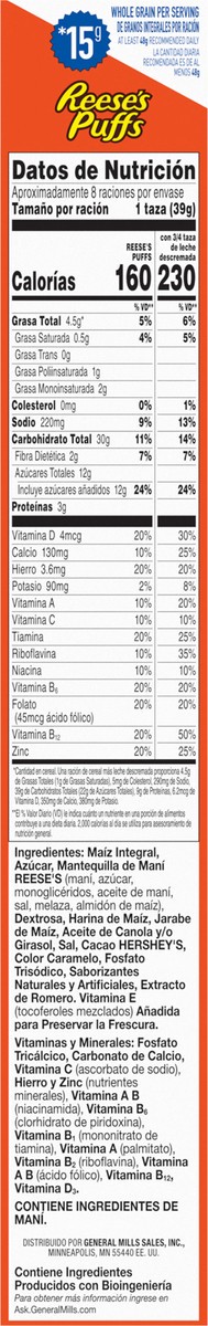 slide 5 of 13, Reese's Puffs, Chocolatey Peanut Butter Cereal, 11.5 OZ Box, 11.5 oz