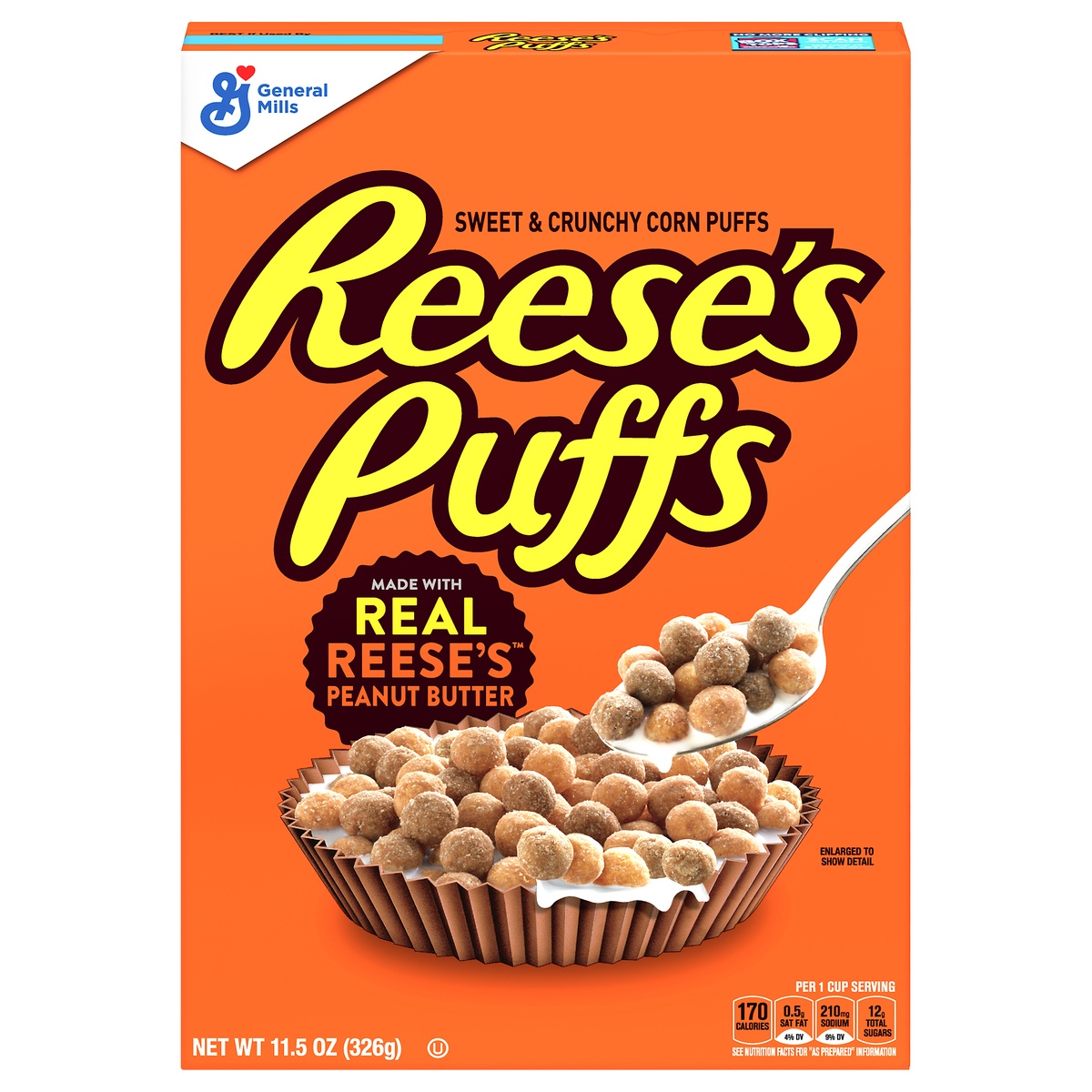 slide 1 of 1, Reese's Puffs Sweet & Crunchy Peanut Butter Corn Puffs 11.5 oz, 11.5 oz
