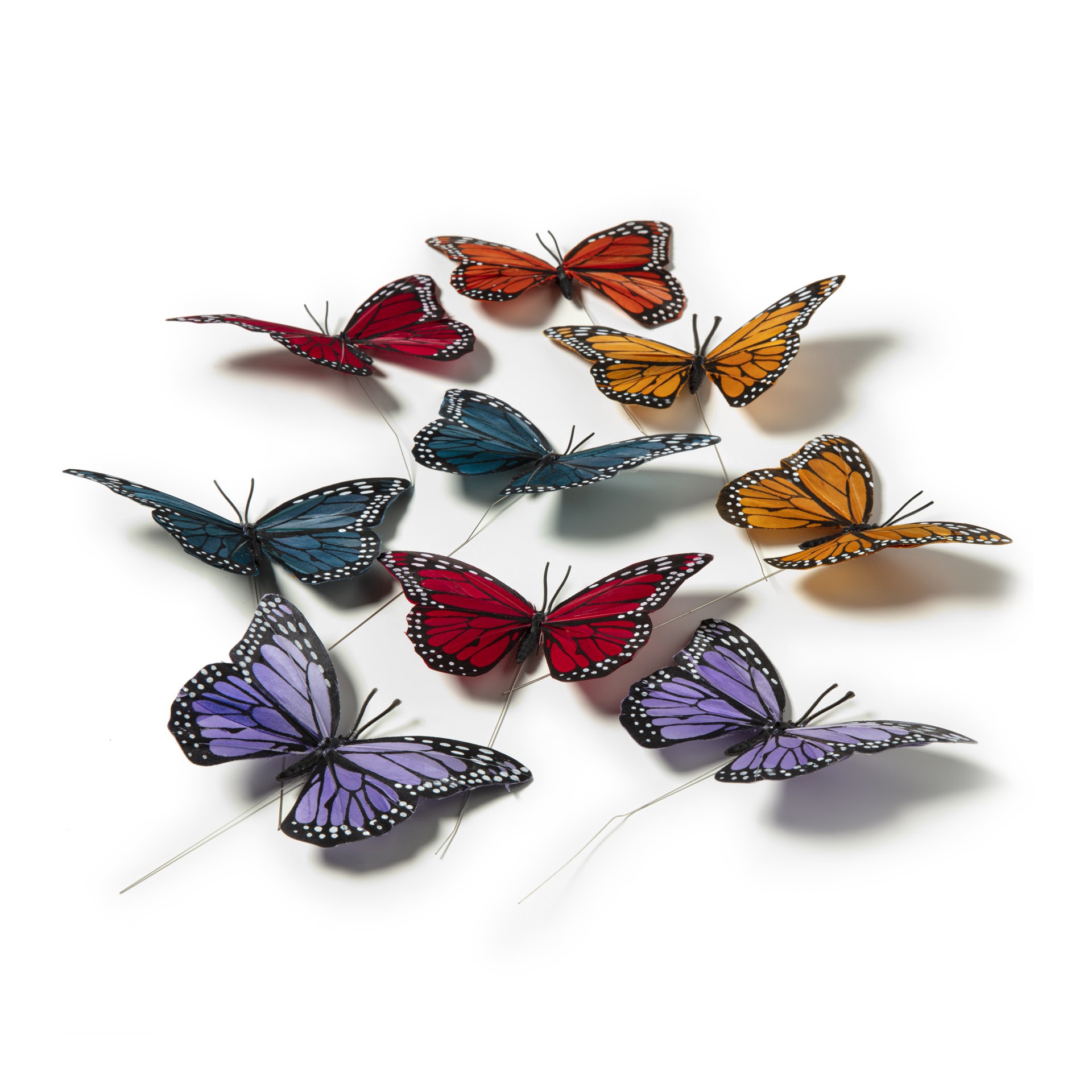 slide 4 of 4, 4.75" Multicolor Feather Butterflies, 10ct. By Ashland, 10 ct