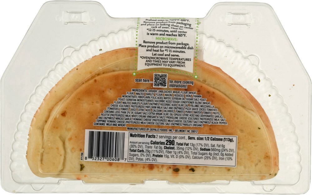 slide 2 of 2, DePalo Foods Four Cheese Calzone 8 oz, 8 oz