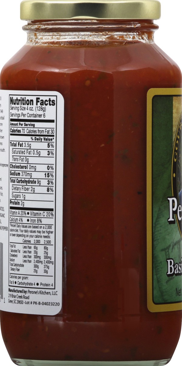 slide 13 of 13, Perones Basil Marinara 25 oz, 25 oz