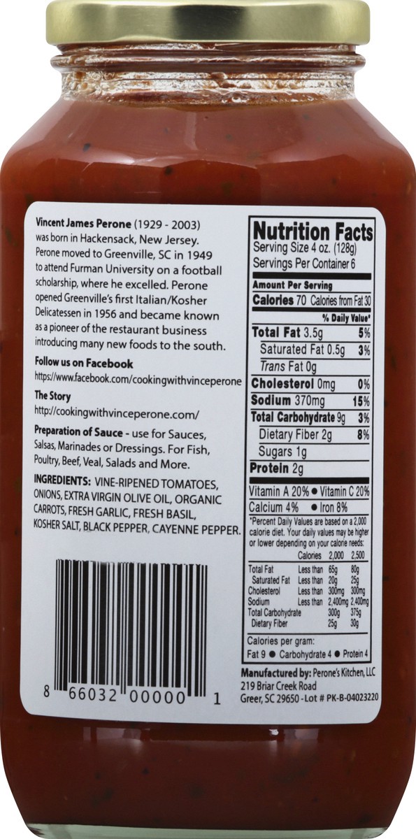 slide 6 of 13, Perones Basil Marinara 25 oz, 25 oz