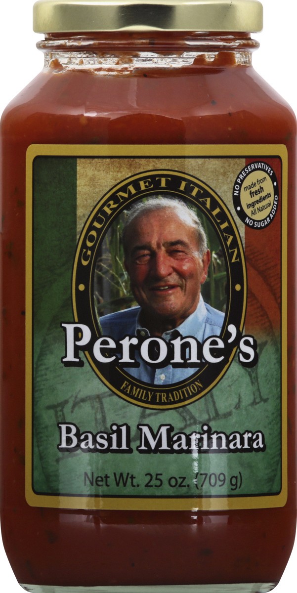 slide 8 of 13, Perones Basil Marinara 25 oz, 25 oz
