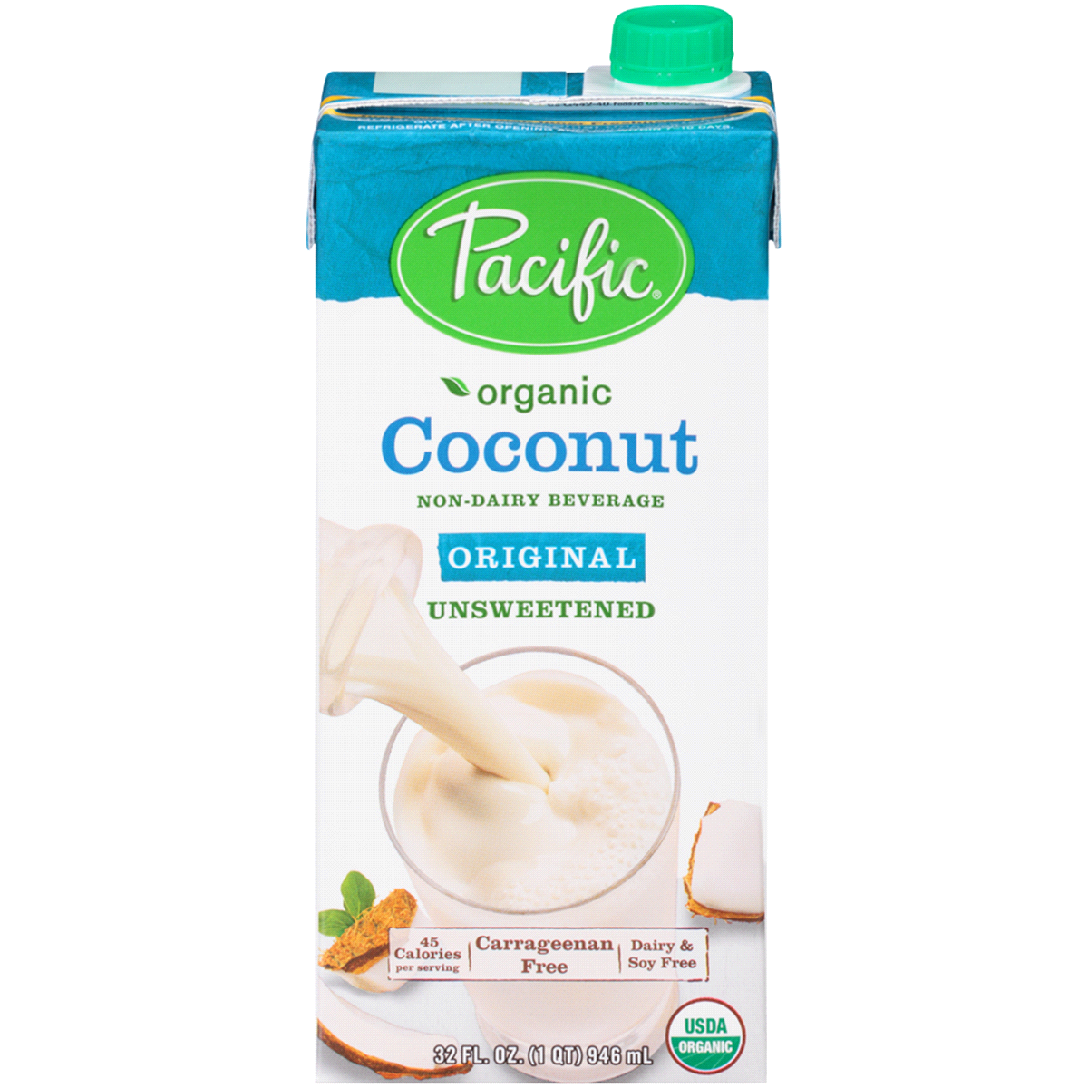 slide 1 of 1, Pacific Foods Organic Original Unsweetened Coconut - Non-Dairy, 32 fl oz