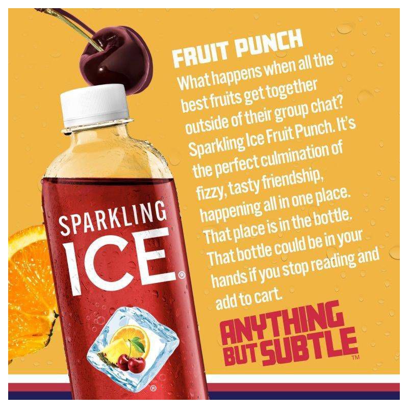 slide 2 of 6, Sparkling Ice Fruit Punch - 17 fl oz Bottle, 17 fl oz