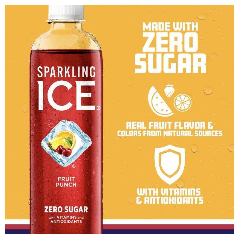 slide 3 of 6, Sparkling Ice Fruit Punch - 17 fl oz Bottle, 17 fl oz