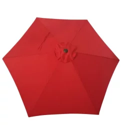 Far East 6-Rib Aluminum Red Market Umbrella