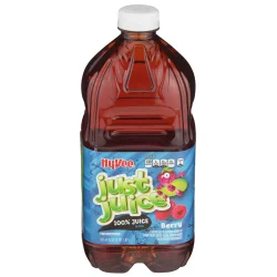 Hy-vee Just Juice, 100% Unsweetened Berry Juice Blend Of Four Fruit Juices From Concentrate - 64 fl oz