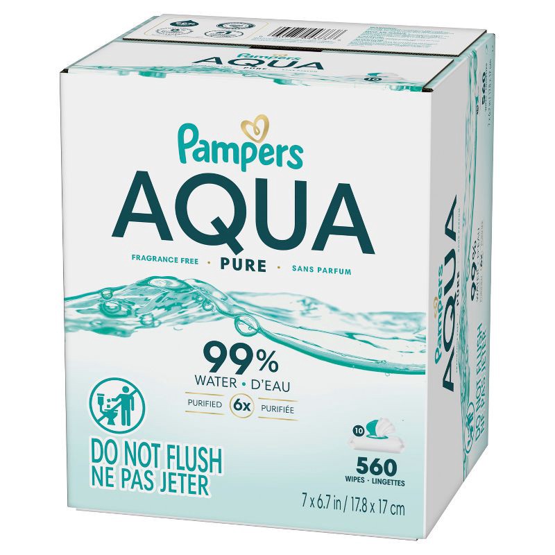 slide 14 of 16, Pampers Aqua Pure Sensitive Baby Wipes - 560ct, 560 ct