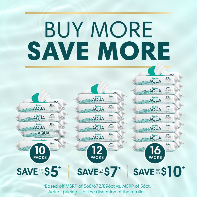 slide 16 of 16, Pampers Aqua Pure Sensitive Baby Wipes - 560ct, 560 ct