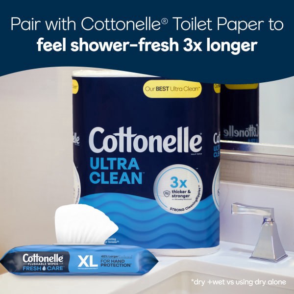 slide 13 of 21, Cottonelle XL Flushable Wet Wipes, 3 Flip-Top Packs, 45 Wipes Per Pack (135 Total Wipes), 1 ct
