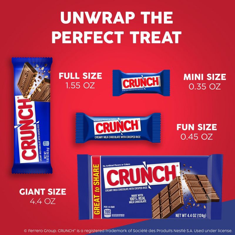 slide 8 of 10, Crunch Fun Size Chocolate Candy Bar - 10oz Bag, 10 oz