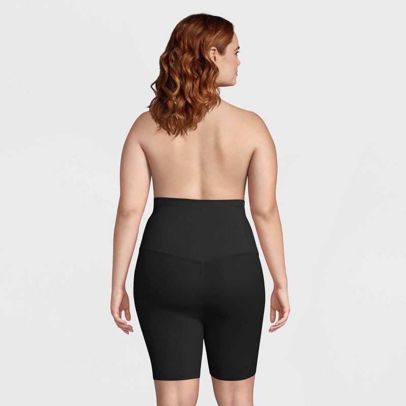 slide 4 of 6, Maidenform Women's Shapewear High Waist Firm Thigh Slimmer Shaping Shorts SE5001 - Black 3XL: Tummy Control Knit, 1 ct