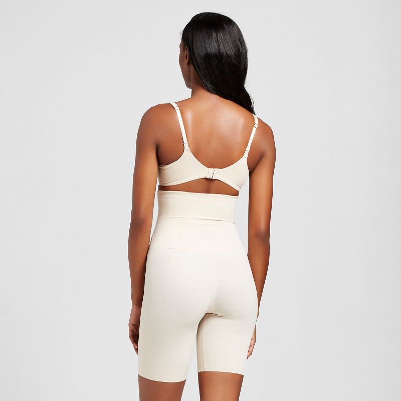slide 2 of 6, Maidenform Women's Shapewear High Waist Firm Thigh Slimmer Shaping Shorts SE5001 - Beige 3XL: Nylon Spandex Blend, Medium Control, 1 ct