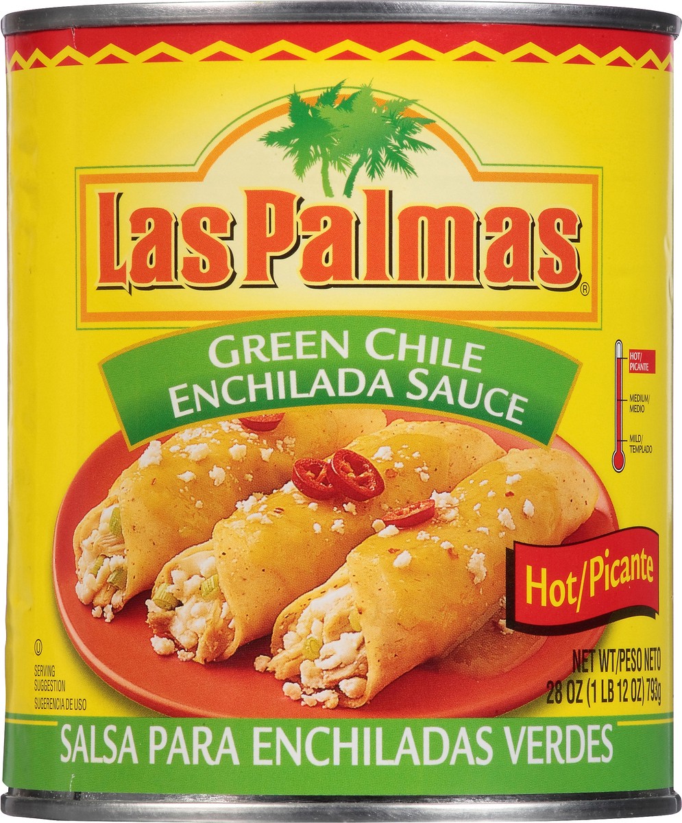 slide 5 of 7, Las Palmas Hot Green Chile Enchilada Sauce, 28 oz, 28 oz