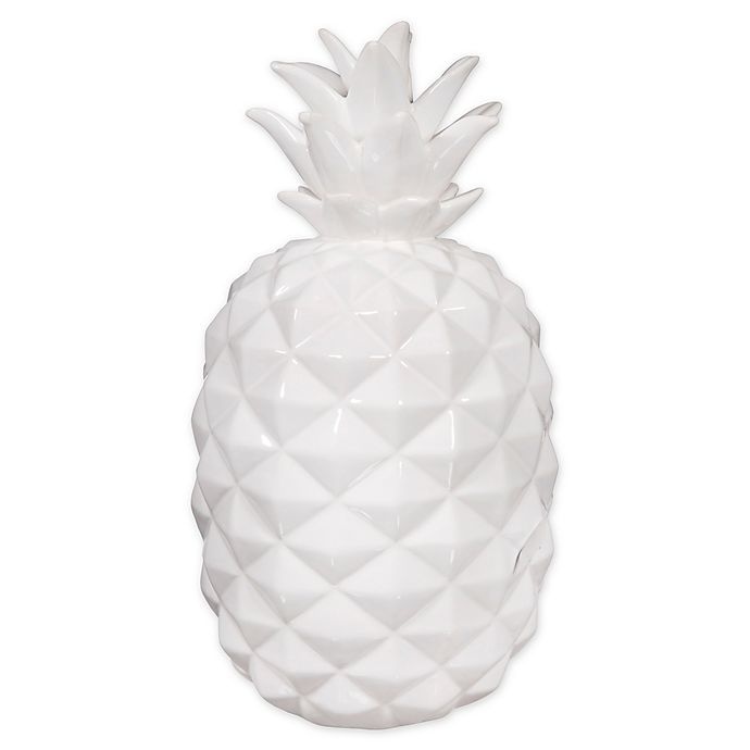 slide 1 of 1, One Kings Lane Open House One Kings Lane Ceramic Pineapple Figurine - White, 1 ct