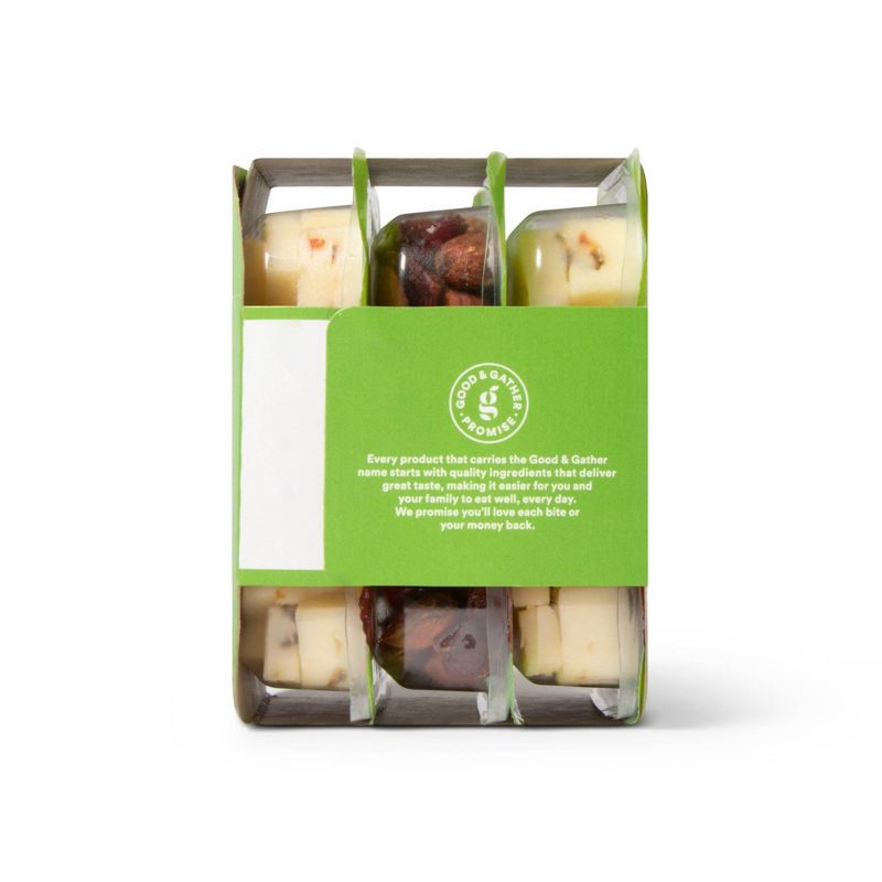 slide 2 of 4, Quick Bites Pepper Jack Cheese, Dried Sweetened Cranberries & Sea-Salted Roasted Almonds - 4.5oz/3ct - Good & Gather™, 3 ct; 4.5 oz