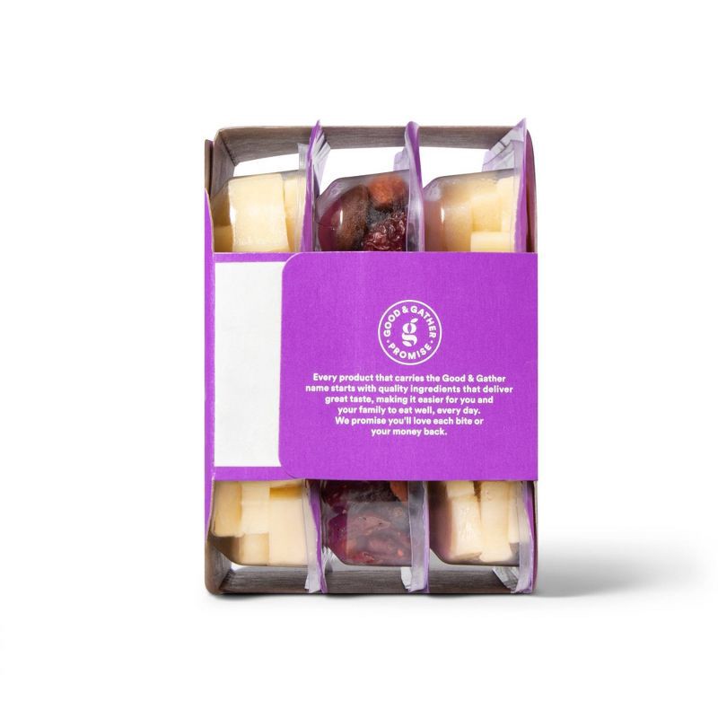 slide 2 of 4, Quick Bites White Cheddar Cheese, Dried Sweetened Cranberries & Sea-Salted Roasted Almonds - 4.5oz/3ct - Good & Gather™, 3 ct; 4.5 oz