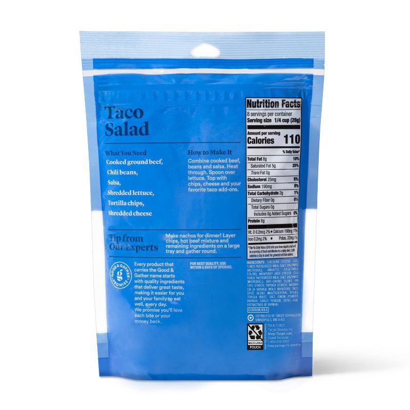 slide 2 of 3, Finely Shredded Taco Blend Cheese - 8oz - Good & Gather™, 8 oz