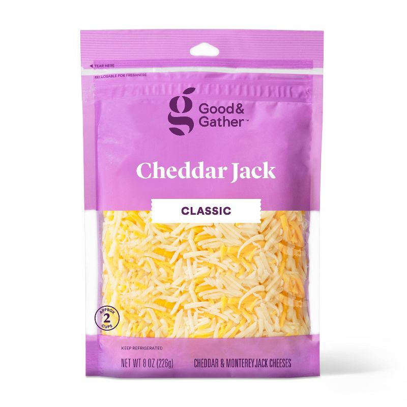 slide 1 of 3, Shredded Cheddar & Monterey Jack Cheese - 8oz - Good & Gather™, 8 oz