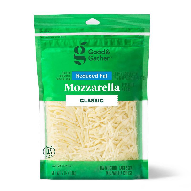 slide 1 of 3, Shredded Reduced Fat Mozzarella Cheese - 7oz - Good & Gather™, 7 oz