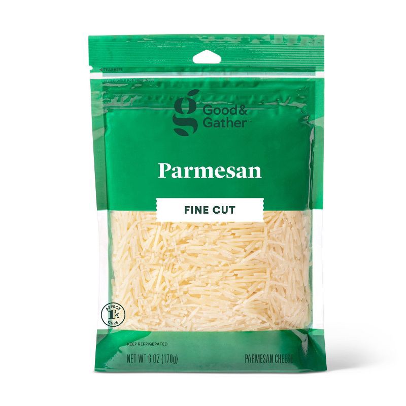 slide 1 of 3, Finely Shredded Parmesan Cheese - 6oz - Good & Gather™, 6 oz