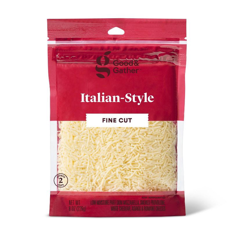 slide 1 of 3, Finely Shredded Italian-Style Cheese - 8oz - Good & Gather™, 8 oz