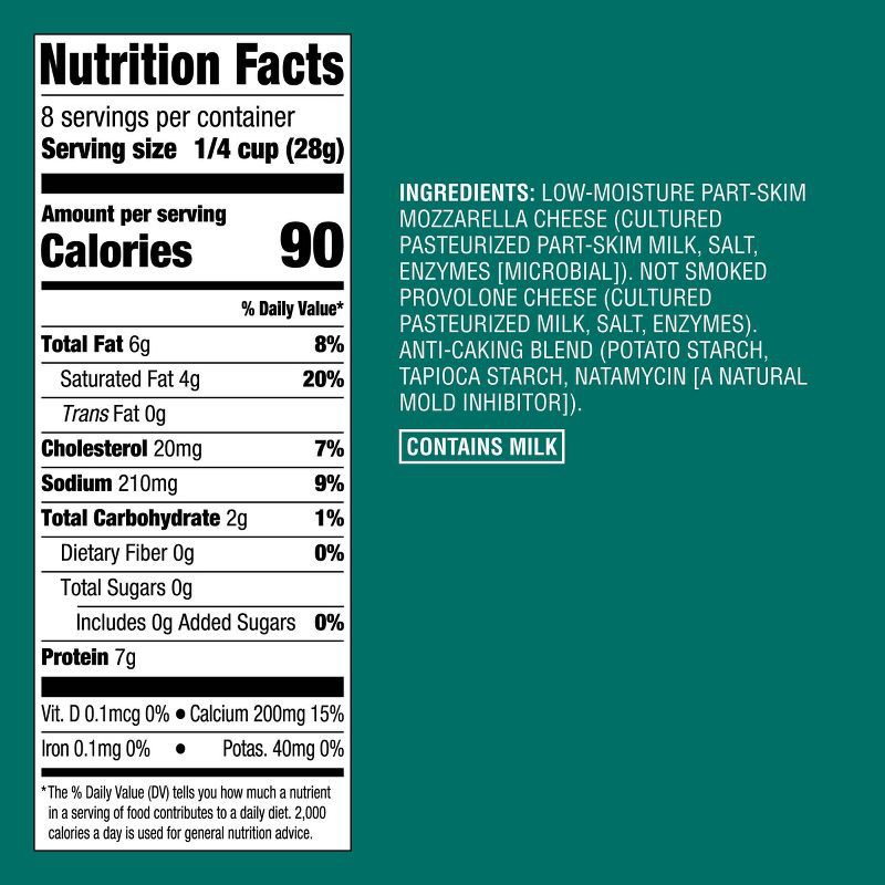 slide 4 of 4, Shredded Mozzarella & Provolone Cheese - 8oz - Good & Gather™, 8 oz