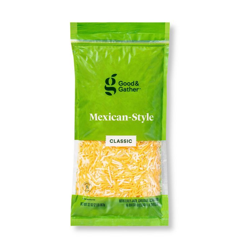 slide 1 of 3, Shredded Mexican-Style Cheese - 32oz - Good & Gather™, 32 oz