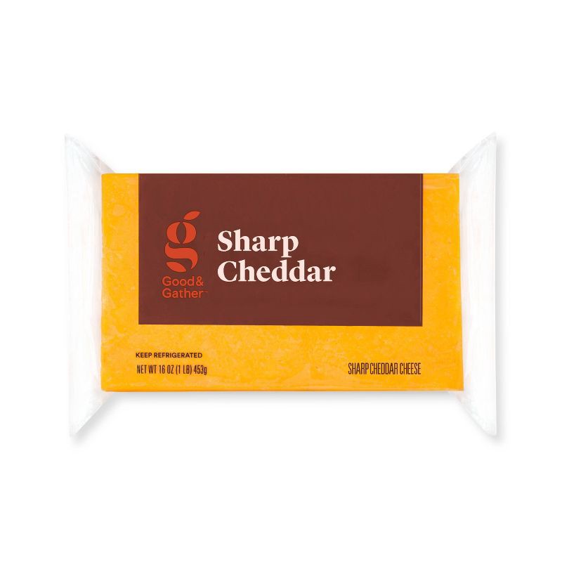 slide 1 of 3, Sharp Cheddar Cheese - 16oz - Good & Gather™, 16 oz