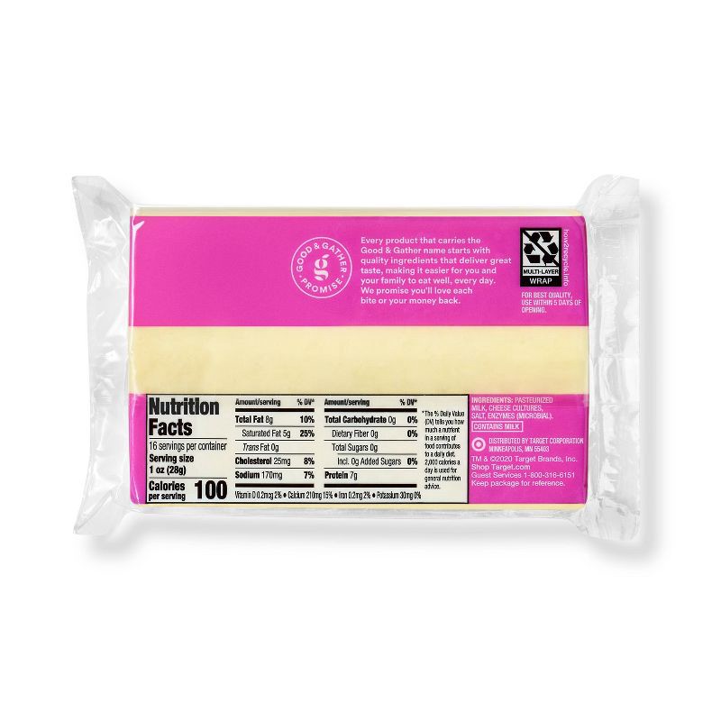 slide 2 of 3, Monterey Jack Cheese - 16oz - Good & Gather™, 16 oz