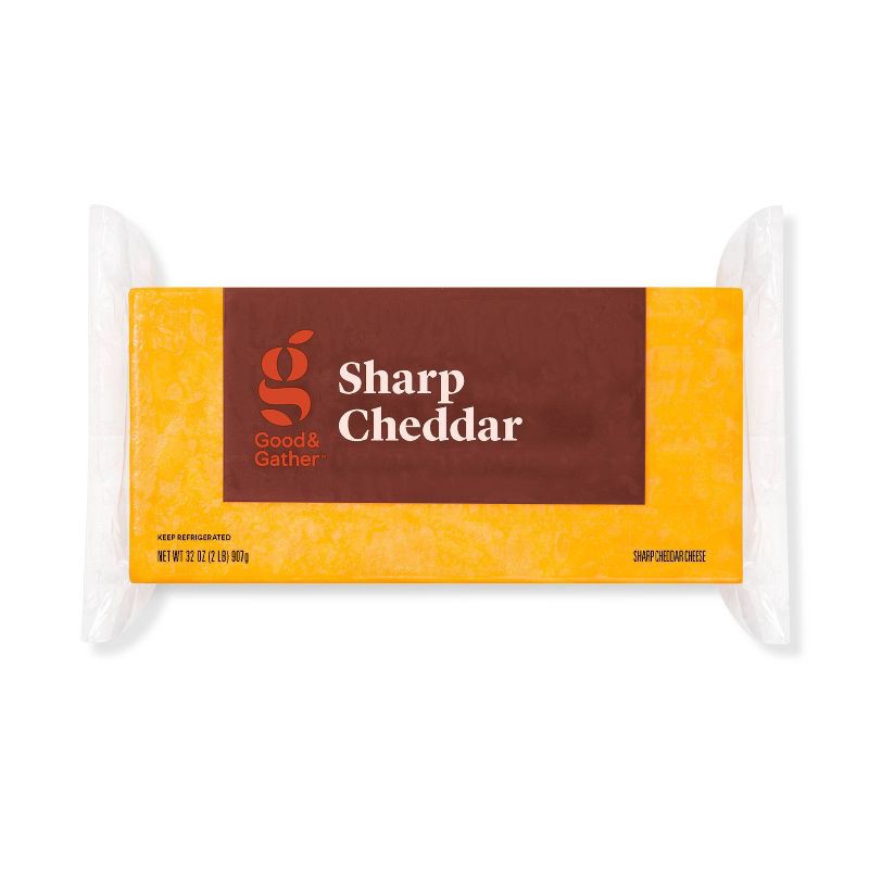 slide 1 of 1, Sharp Cheddar Cheese - 32oz - Good & Gather, 32 oz