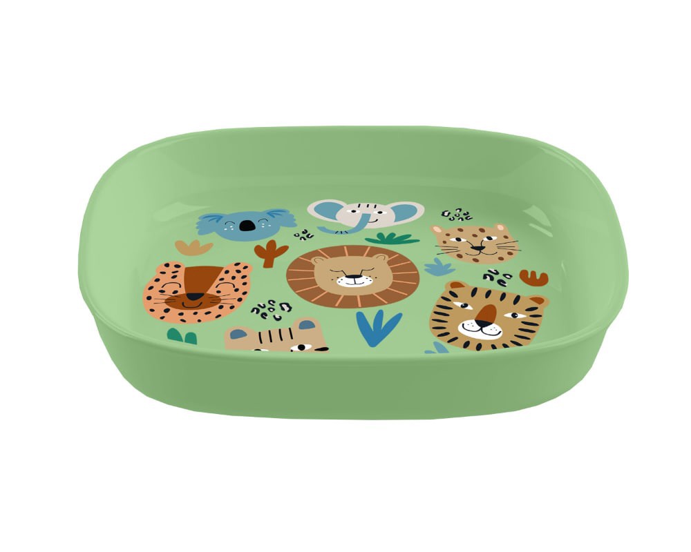 slide 2 of 2, Tarhong Wheat Poly Propylene Square Plate - Green Jungle, 1 ct