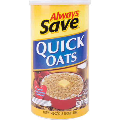 slide 1 of 1, Always Save Quick Oats, 42 oz