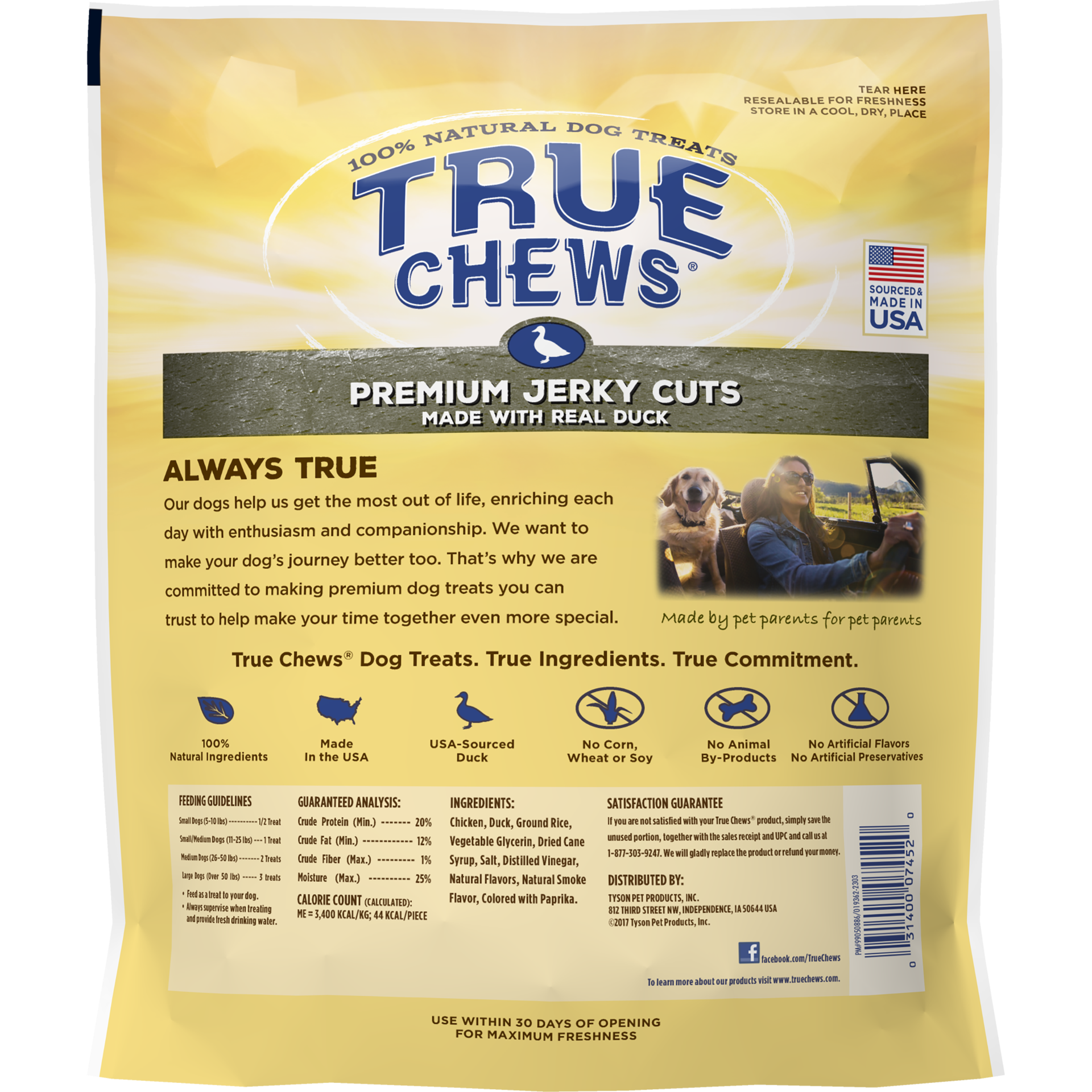 slide 2 of 5, TRUE CHEWS Premium Jerky Cuts Made with Real Duck, 12 oz